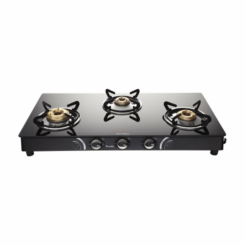Preethi Blu Flame Sparkle Glass Top (3-Burner) Gas Stove online best prices | Vasanth &amp; Co
